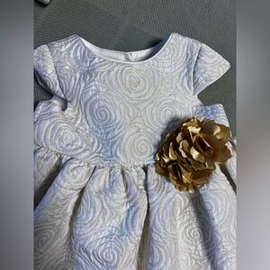 Pippa & Julie White Dress with Gold Accents